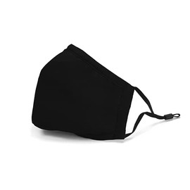 Adult Youth Kids Sizes Cotton Face Masks / Coverings With Built in Nose Bridge Wire and Filter Pocket - Reusable / Washable - Adjustable Ear Loops 1 or Mixed Assorted Pack (Teen/Adult, Black)