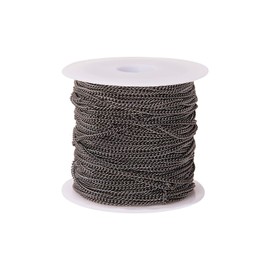 Airssory 10m/32.8ft GunSlim Twisted Chains Oval Link Curb Chains Roll for Women Men Jewelry Making DIY - 2x1.5mm