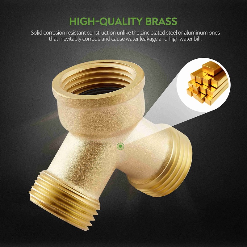 Litorange 1 PCS Lead-free Brass Body Backyard 2 Way Y