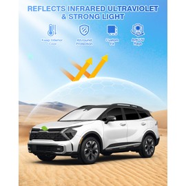 Canvcle Sunshades for 2023-2025 2026 Kia Sportage Accessories Windshield Sun Shade Side Rear Window Shade Cover Sun Visor Shield Privacy Protection for Camping Keep Vehicle Cool Black 8PCS
