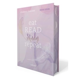 Eat Read Study Repeat: Student Planner 2025/2026 | Schülerkalender - Semesterplaner in DIN A5 mit Lesebändchen und Lesetracker für Bookies