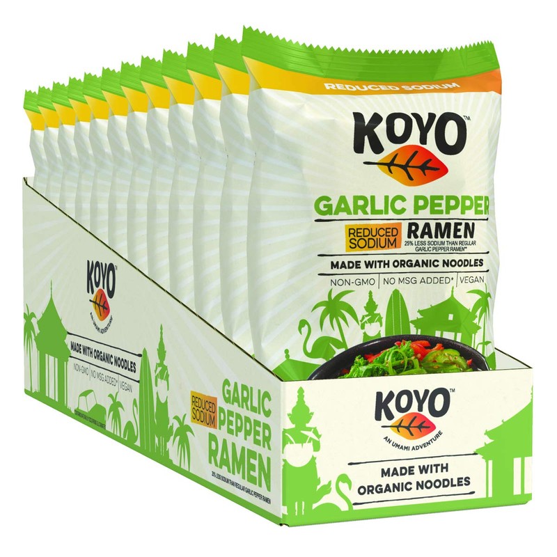 Koyo Reduced Sodium Garlic and Pepper Ramen Made with Organic
