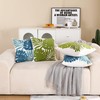 Tosleo Green Tropical Leaf Embroidered Throw Pillow Covers 18x18 Inch