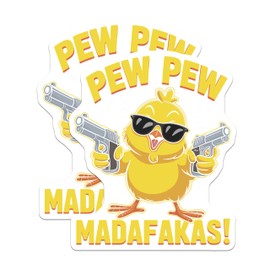 (2 Pack) Gangster Chick Magnets - Funny Chicken Art - Cool Refrigerator Magnets- 5" On Longest Side - Sticks to Smooth Flat Surfaces - Made in USA - MAG11813