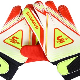 Football Goalkeeper Gloves Boys Kids Children Youth Adult Soccer Goalie Protection Goal Keeping Gloves Finger Support Wrist Junior Anti Slip Palm (Size 5 for 9 to 12 year old, Red/Yellow)