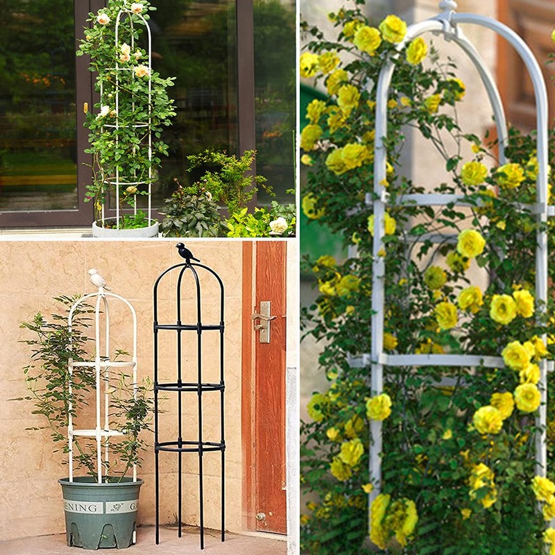 Garden Trellis for Climbing Plants, Rustproof Metal Pipe with Heavy