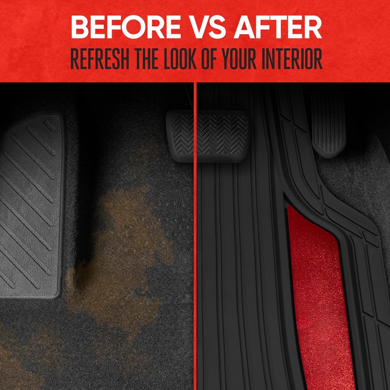 Motor Trend ChromeTech Car Floor Mats Full Set - Durable