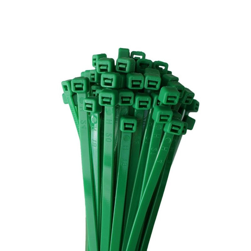 HORZEFIX Cable Ties Pack of 100 Green Long UV Resistant