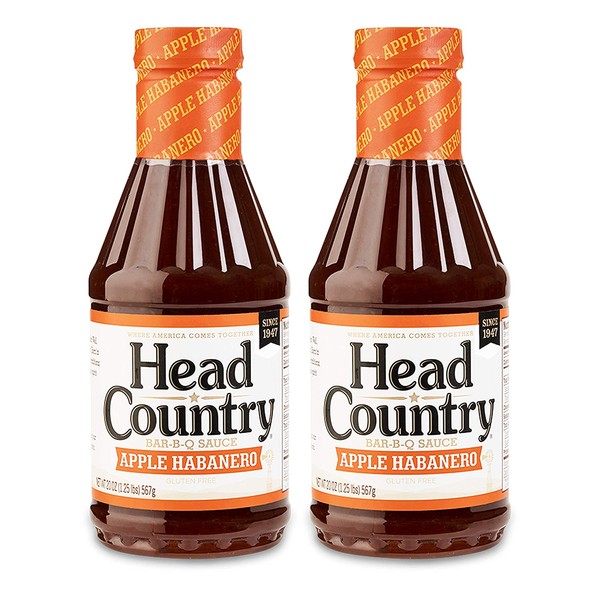 Head Country Bar-B-Q Sauce, Apple Habanero Flavor, 20oz (pack of 2)