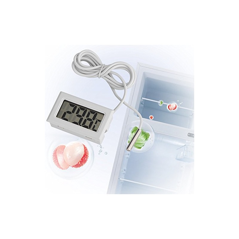Zerone Termómetro Digital LCD para Congelador y Frigorífico, Multiusos, Alta