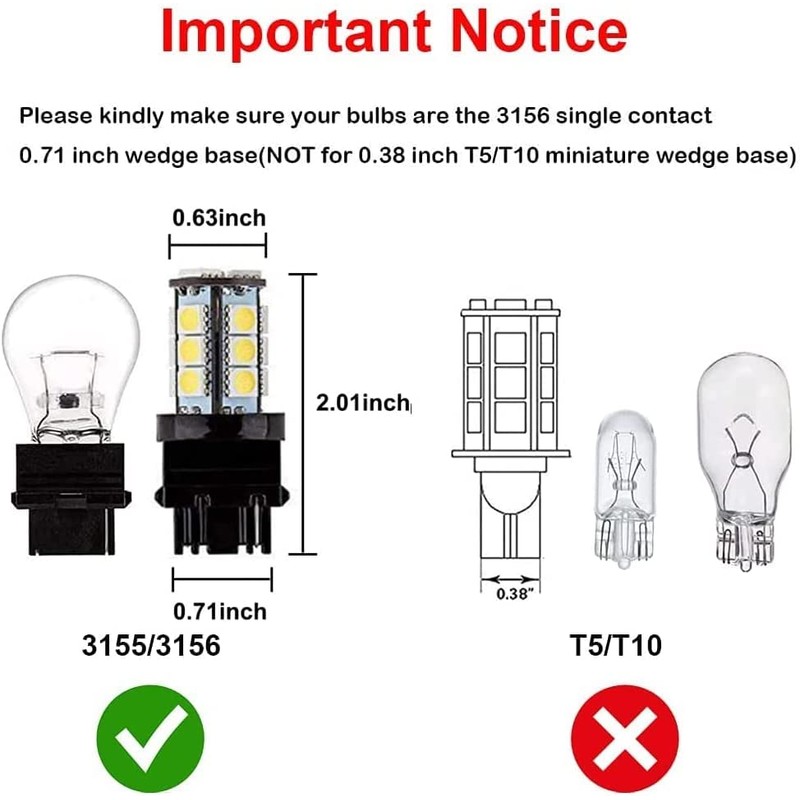 S8 3156 Wedge Base LED Light Bulb 12V Low Voltage