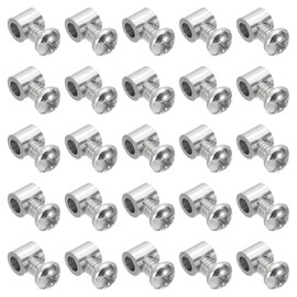 PATIKIL 5.3x6mm Wire Rope Clip 25 Metal Cable Clamp 3.5mm Single Hole Wire Lock Rope Fitting Clip for Cable with M4x0.7mm Threaded