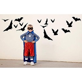 14 Bat Silhouette Wall Decals