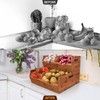 [Upgraded] 2-tier Stackable Bamboo Pantry Storage Bins, Potato and Onion