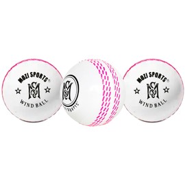 Mozi Sports Wind Cricket Balls - Indoor & Outdoor Soft Training Cricket Balls for Skills Coaching Practice (3x Wind White Balls)