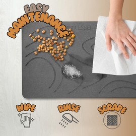 Stone Drying Dog Mat with Diatomaceous Earth – Anti-Slip, Fast Drying, Ideal for Messy Drinkers and Water Spills.