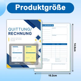 Yezirzax A6 Receipt Pad with Duplicate 2 x 50 Sheets Receipt Pad Small Business Invoice Pad Copy for Small Business Associations Self-Employed