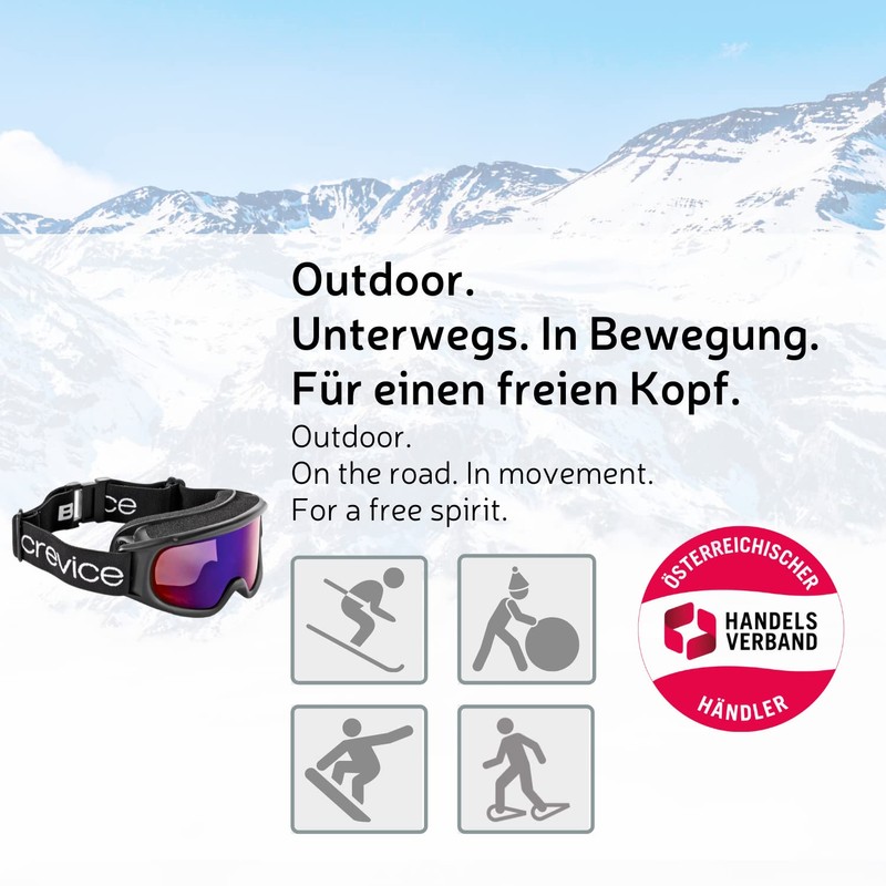 Black Crevice Damen Skibrille mit Doppelscheibe, BCR041003, weiß/Smoke Blue…