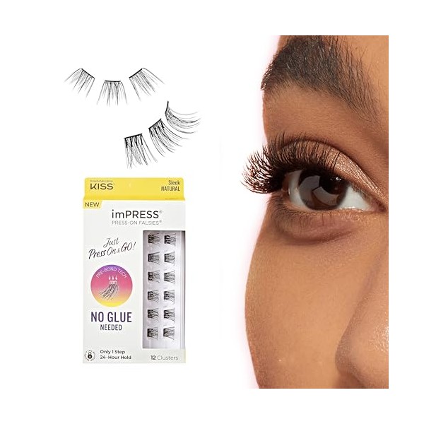 imPRESS KISS imPRESS False Eyelashes, Lash Clusters, Falsies, Sleek Natural',