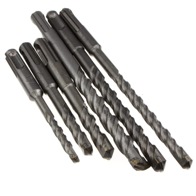 6 Piece SDS Plus Tough Carbon Steel Drill Bit Set