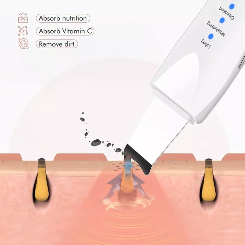 WP Limpiador Facial Ultrasónico Blanco Con 2 Cepillosde Masaje