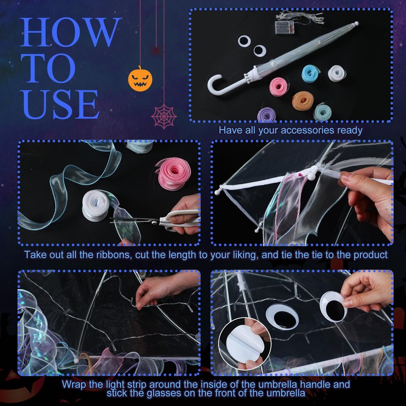 Bulyoou Halloween DIY Jellyfish Costume Set Including Clear Bubble Umbrella