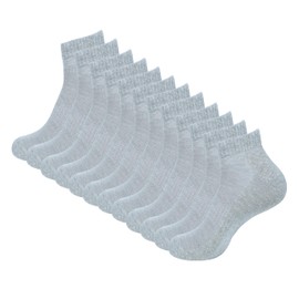 MANARC Men Cotton Ankle Socks Mesh Breathable Soft Comfortable Durable Double Layer Cushioned Reinforced Seamless Anti Slip With Ribbed Instep For A Firm Grip. 6 Pack Grey.