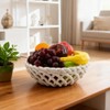 JBESUHI 9.6 Inch Woven Ceramic Fruit Bowl with Drain Holes
