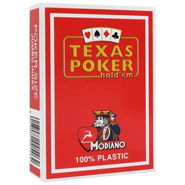 Modiano 300546 Texas Poker Jumbo PVC Red Cards