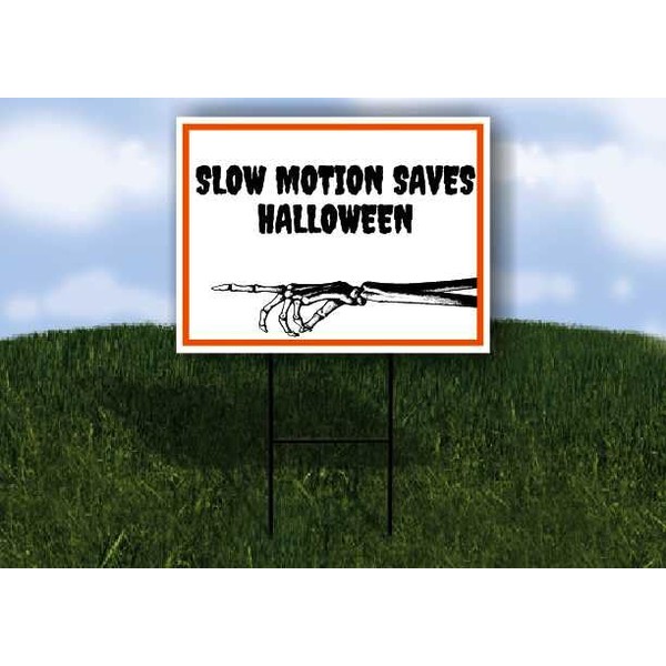 SLOW MOTION SAVES HALLOWEEN Halloween Skeleton Left Arrow Single Sided