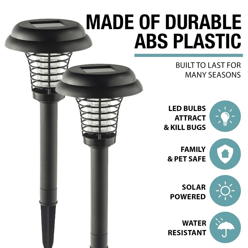 Brookstone Solar-Powered Bug Zapper and Pathway Light 2 Pack -