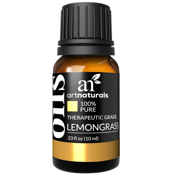 artnaturals 100% Pure Lemongrass Essential Oil - (.33 Fl Oz / 10ml) - Undiluted Therapeutic Grade - Purify