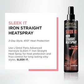L'Oréal Paris peinado avanzado, SLEEK IT Iron Straight Heatspray, 5.7 fl. oz.
