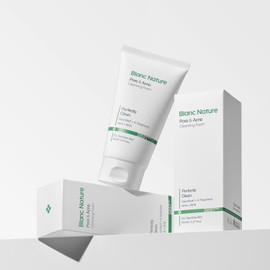 Blanc Nature Acne Functional Cleansing Foam 150ml (2 packs) Contains Jeju organic green tea / 블랑네이처 여드름 기능성 클렌징폼 150ml 2개 제주 유기농 녹차 함유