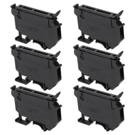 sourcing map Terminal Blocks 6 Pack UK5 Rail Mount Fuse Holder Screw Terminal Block Wire End Bracket Stopper Din Rail Screw Fixed Black for DIY Electronic Circuits Machine Appliances