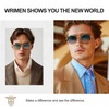 Wrimen Lightweight Rectangular Polarized Sunglasses with Colorful Lens for Men