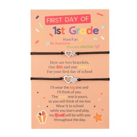 DHQH First Day of Kindergarten Bracelet Mommy and Me Back To School Matching Mother Daughter Bracelet First Day of Prek 1st Grade Gift