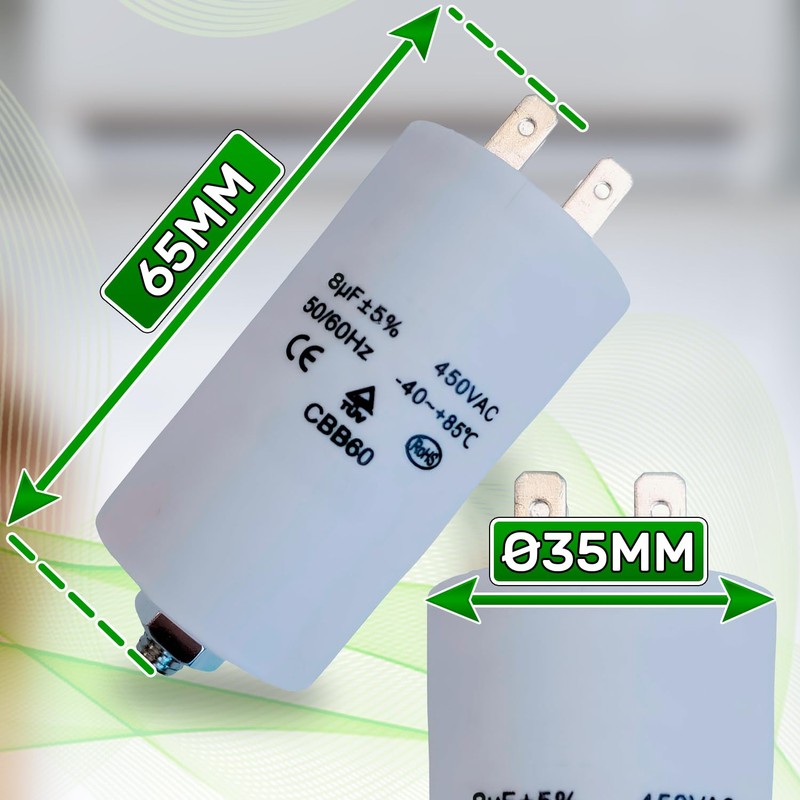 Capacitor 8µf CBB60 Rated Voltage 450 V Starting Capacitor ONIX