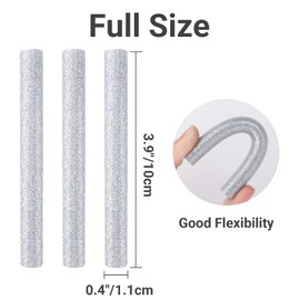 ENPOINT Glitter Silver Hot Glue Sticks, 24 PCS Full Size Hot Melt Glue Sticks Colored, 4" Long x 0.43" Dia Sparkly Gray Adhesive EVA Glue Sticks for DIY Art Craft Decoration Card