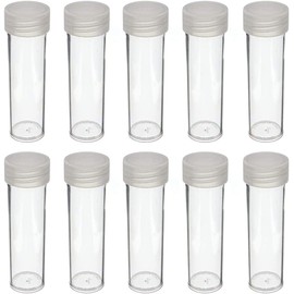 OKKRMGZ 5Pcs Penny Coin Tubes Plastic Holders for Coins Clear Organizer Storage Containers with Screw-On Lid Coin Collector Tubes for Counting and Souvenir Coin Collection Storage