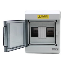 YQMIGU 6 Way Outdoor Waterproof IP66 PC/ABS Alloy Plastic Circuit Breaker Box Power Distribution Protection Box for MCB Miniature Circuit Breaker with DIN Rail 6.50 x 4.13 x 7.48 inch