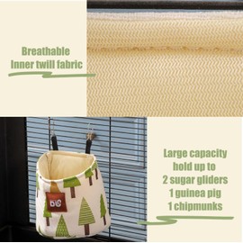 Sugar Glider Sleeping Pouch,Summer Cage Hanging Bag,Breathable Cage Accessories & Toys for Sugar Gliders, Guinea Pigs, Ferrets, Hamsters, Sack Swing Hanging Bed for Gliders Rat Hedgehog Hamster-Tree