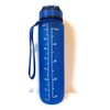 Motivational water bottle with time markers (Royal Blue)