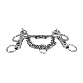 Equine Smile ES0091 Gebiss Pelham Doppelt Gebrochen aus Edelstahl Gebissstärke 15 mm (13.5 cm)