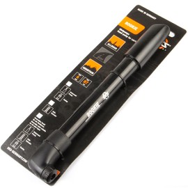SKS GERMANY ROOKIE 1 (225-240 mm) air pump, bicycle pump (suitable for all valve types, O-ring technology for immediate pressure build-up, can be mounted on the luggage rack), Black