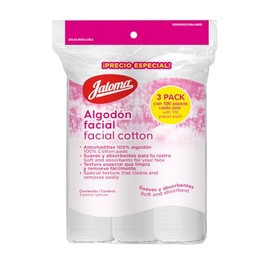 Jaloma Tri Pack Algodón Facial 100 Packs Piezas