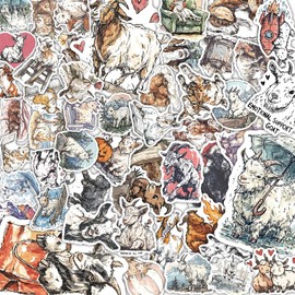 100 PCS Goat Stickers Pack – Waterproof Vinyl Decals for Water Bottles, Laptops, Phones, Notebook, Cars – Cool Vibrant Graphics for Goat Enthusiast