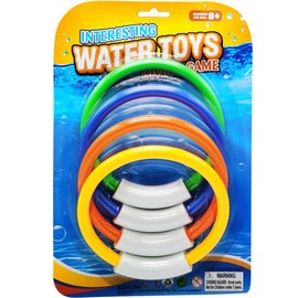 Chanurae Diving Rings for Children, 4 Pieces, Swimming Pool Diving Toy for Diving Training, Swimming Pools and Beach, Multicoloured