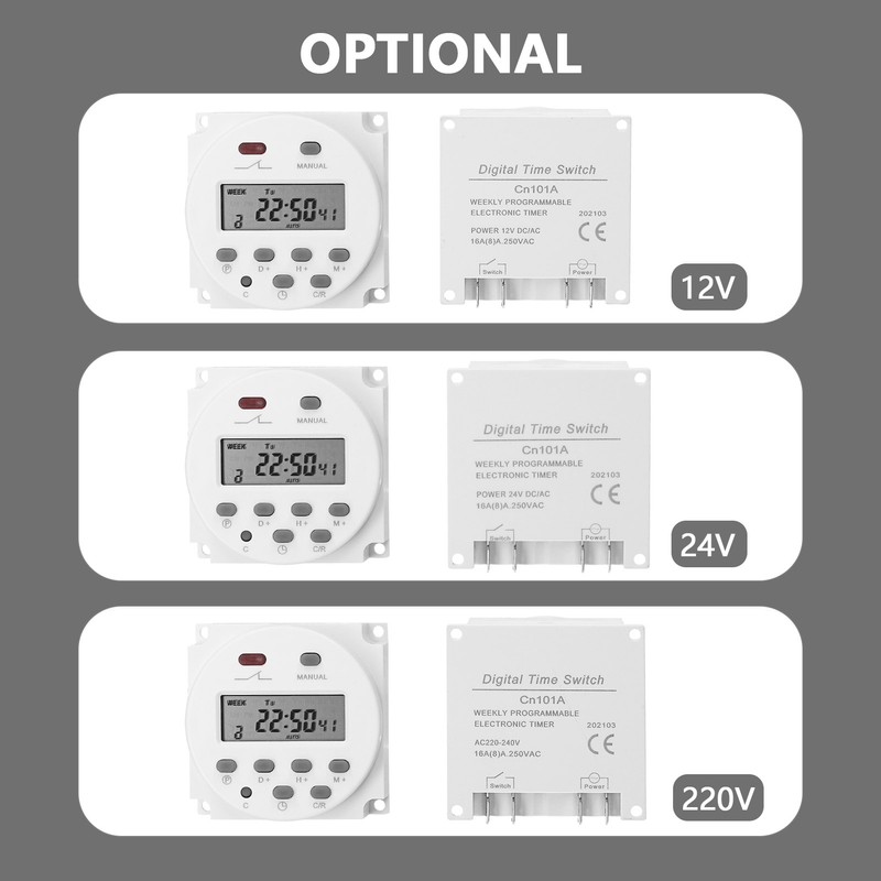 Weekly Programmable Digital Timer Switch Panel Mounted Electrical Timer 16