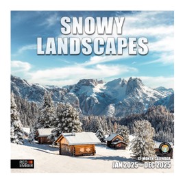 RED EMBER Snowy Landscapes 2025 Wall Calendar 12 Month | 12" x 24" Open | Thick & Sturdy Paper | Giftable | Calendar 2025